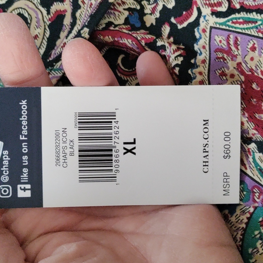 2/$10 04178 Chaps teal & purple paisley No Iron button up shirt XL NWT - Picture 13 of 13